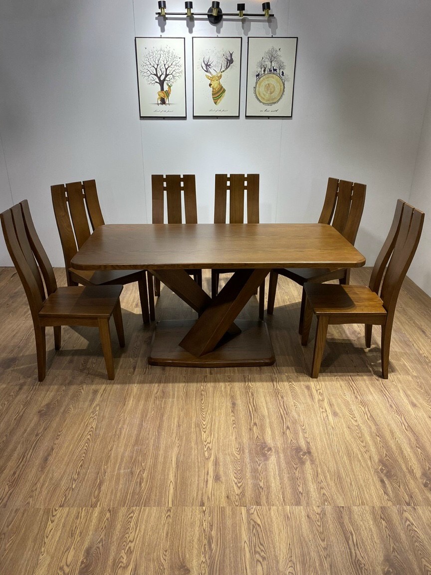 Mẫu bàn ăn gỗ thịt giá gốc tại xưởng nội thất cường anh 2023